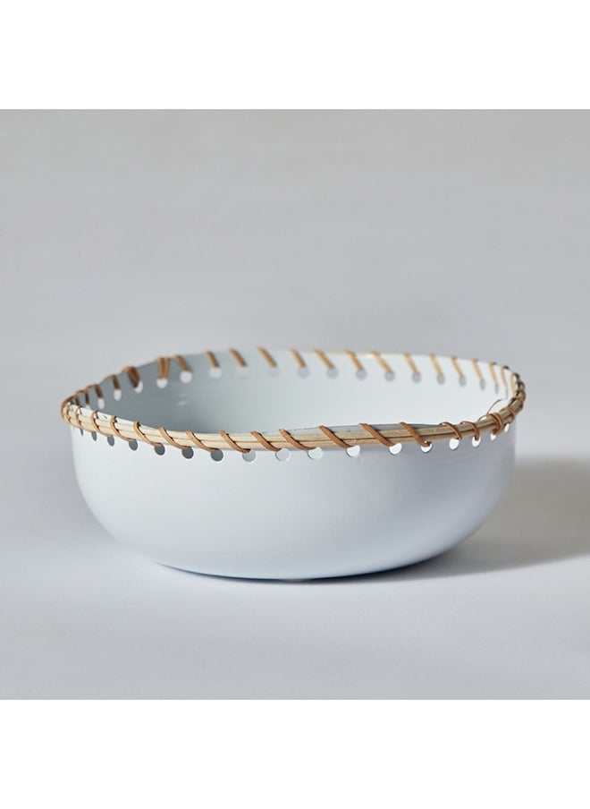 Splendid Metal Decorative Bowl with Cane 21 x 8 x 21 cm