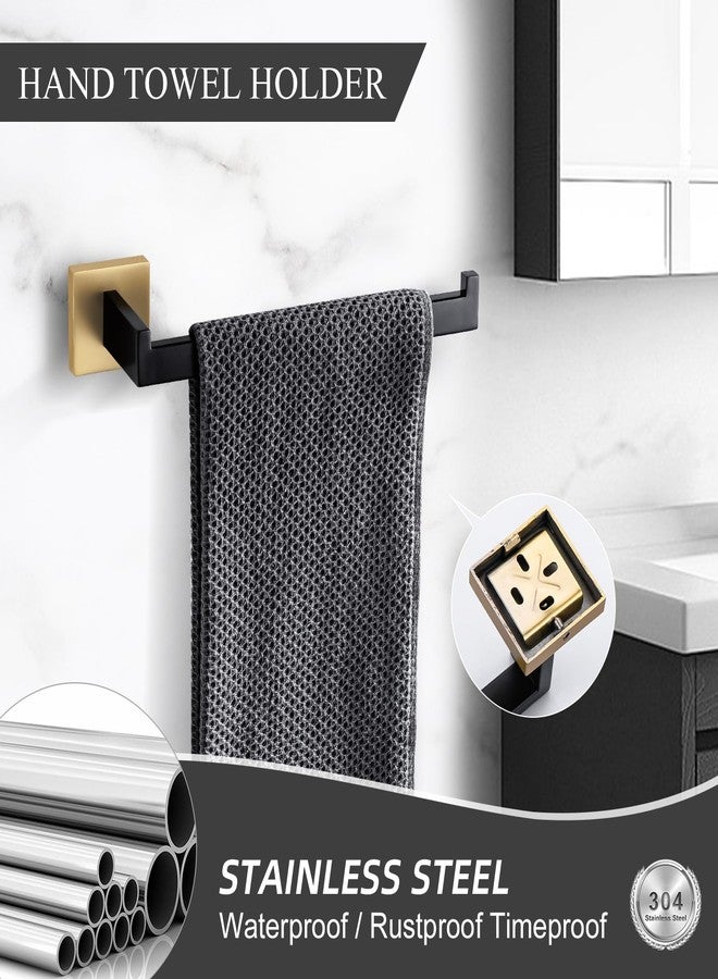 TURS 3-Piece Bathroom Hardware Set Black and Gold Hand Towel Holder Toilet Paper Holder Towel Hook Stainless Steel Towel Bar Set Wall Mounted - Image 4