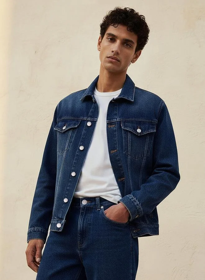 لي كوبر Lee Cooper Men Flap Pocket Trucker Jacket