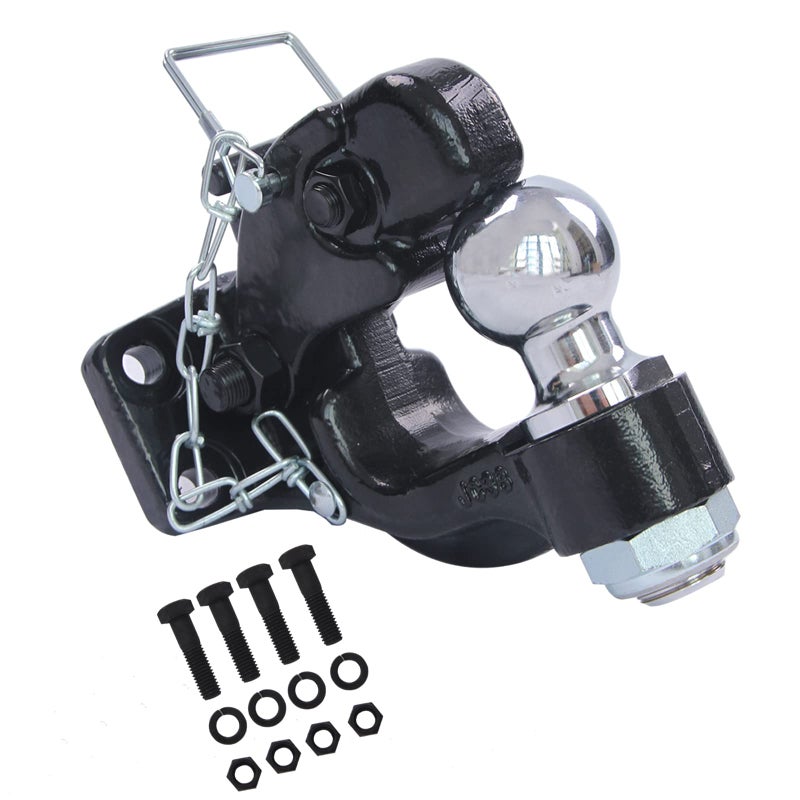 TOWKING 8Ton Pintle Hitch Receiver with 2516 Hitch Ball Pintle Hook Combination Hitch 16000 lbs