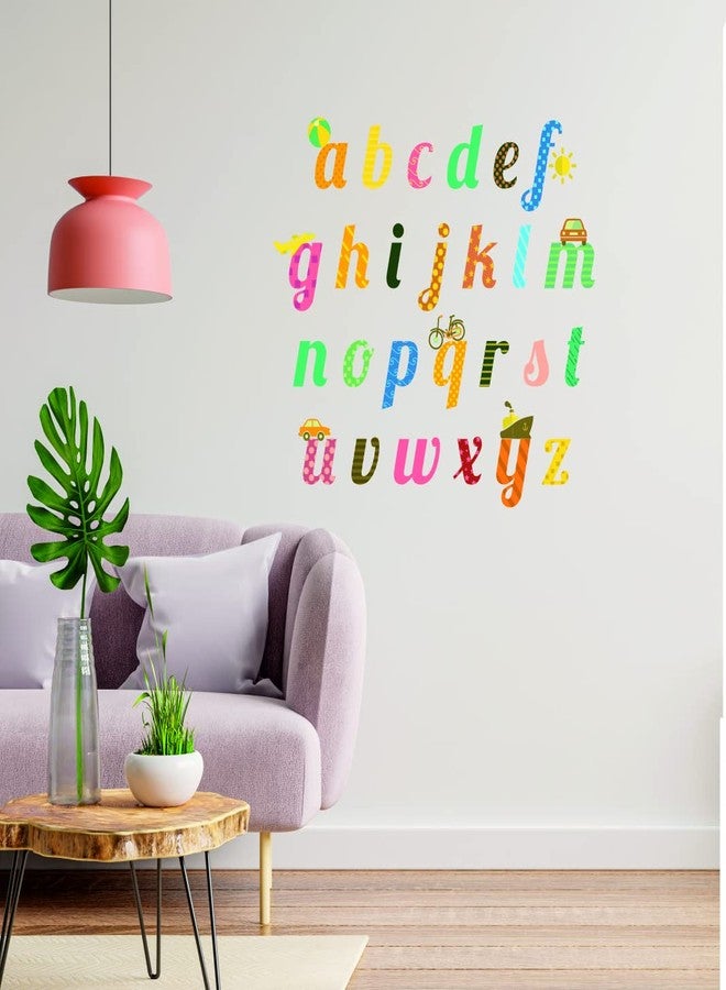 Techgifti ملصق حائط تعليمي متعدد الألوان من Techgifti، حروف الأبجدية ABCD - للأطفال - الرضع (الحجم - 160 سم × 147 سم) - Image 2