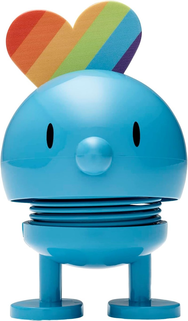 Hoptimist Rainbow Bumble Home Decor Ornament  Danish Design Plastic WMetal Spring Small Creates Cheerful Movement Turquoise - Image 1