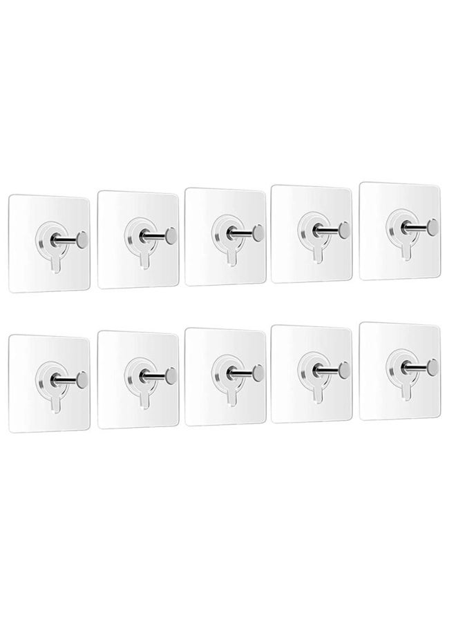 10Pcs Strong Adhesive Hooks Picture Frame Poster No Drilling Hooks Waterproof Durable Kitchen Bathroom Accessories Screw Hooks 