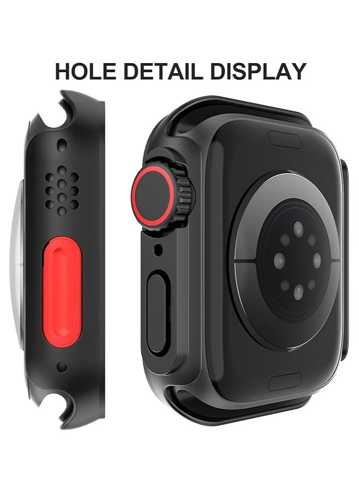 Generic ELMO3EZZ for Apple Watch 45mm Screen Protector Case, [ Looks Like Ultra Protector Case ] Tempered Glass Unique Design Case Cover for iWatch Series 7/8/9 Series SE 2 45mm (Black for iWatch 45mm)  - Image 2