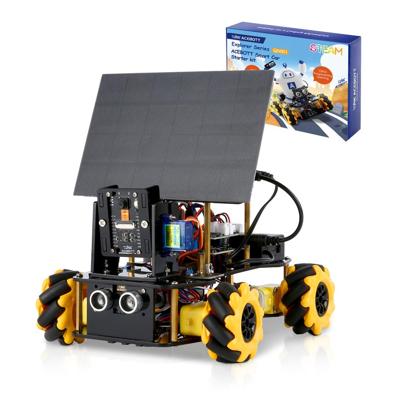 acebott سيارة روبوت شمسية ذكية ACEBOTT ESP32 4WD حركة متعددة الاتجاهات سيارة تحكم عن بعد متوافقة مع مشروع برمجة إلكترونيات Arduino IDE مجموعة تعليمية STEM مجموعة تعليمية للبرمجة العلمية للأطفال 12 - Image 3