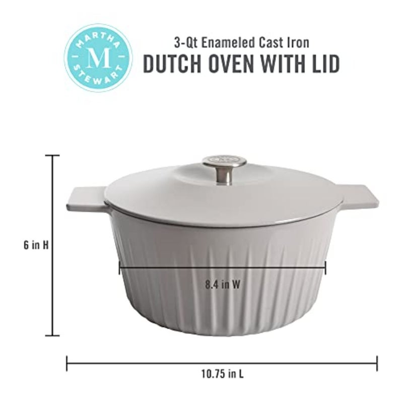 Eastholm 3-Quart Enameled Cast Iron Dutch Oven - Grey - Image 2