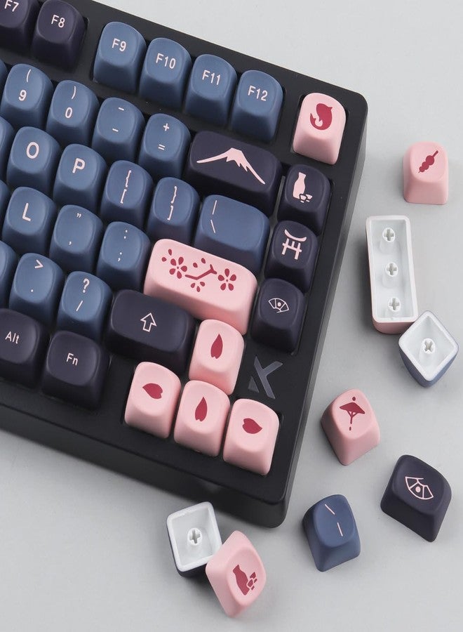 Tsungup Cherry Blossom MOA Keycaps-Pink Sakura,129 Keys Cute PBT Custom Keycaps 100 Percent,Dye Sub Key Caps Keyboard Keycap Set for MX Switches Mechanical - Image 4