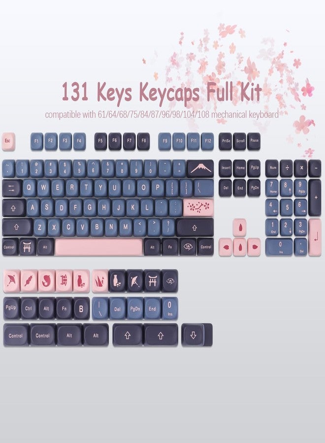 Tsungup Cherry Blossom MOA Keycaps-Pink Sakura,129 Keys Cute PBT Custom Keycaps 100 Percent,Dye Sub Key Caps Keyboard Keycap Set for MX Switches Mechanical - Image 2