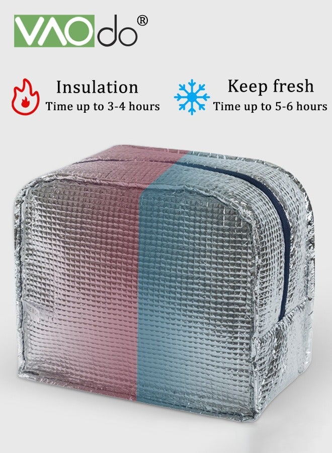 VAOdo Lunch Box Bag Insulation and Cold Insulation Portable Thickened Tote Bag Bento Box Bag for Children and Adults  - Image 3