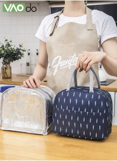 VAOdo Lunch Box Bag Insulation And Cold Insulation Portable Thickened Tote Bag Children's Bento Box Bag （Blue）  - Image 3