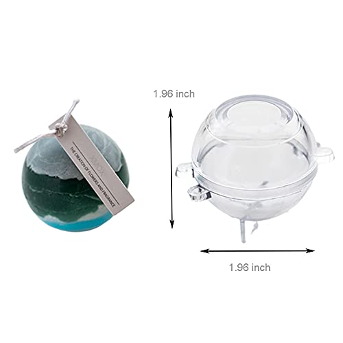XMOX 2Pcs Sphere Round Ball Shaped Acrylic Candle Mold Simplicity Modern Soap Wax Molds DIY Candles Handmade Mould Hand Crafts for Home Wedding Dinner Party Decoration - Image 3