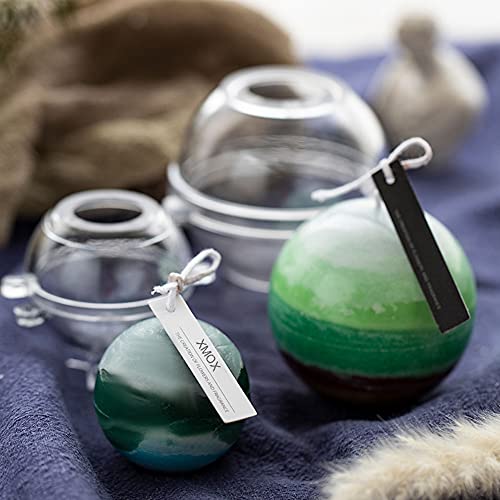 XMOX 2Pcs Sphere Round Ball Shaped Acrylic Candle Mold Simplicity Modern Soap Wax Molds DIY Candles Handmade Mould Hand Crafts for Home Wedding Dinner Party Decoration - Image 5