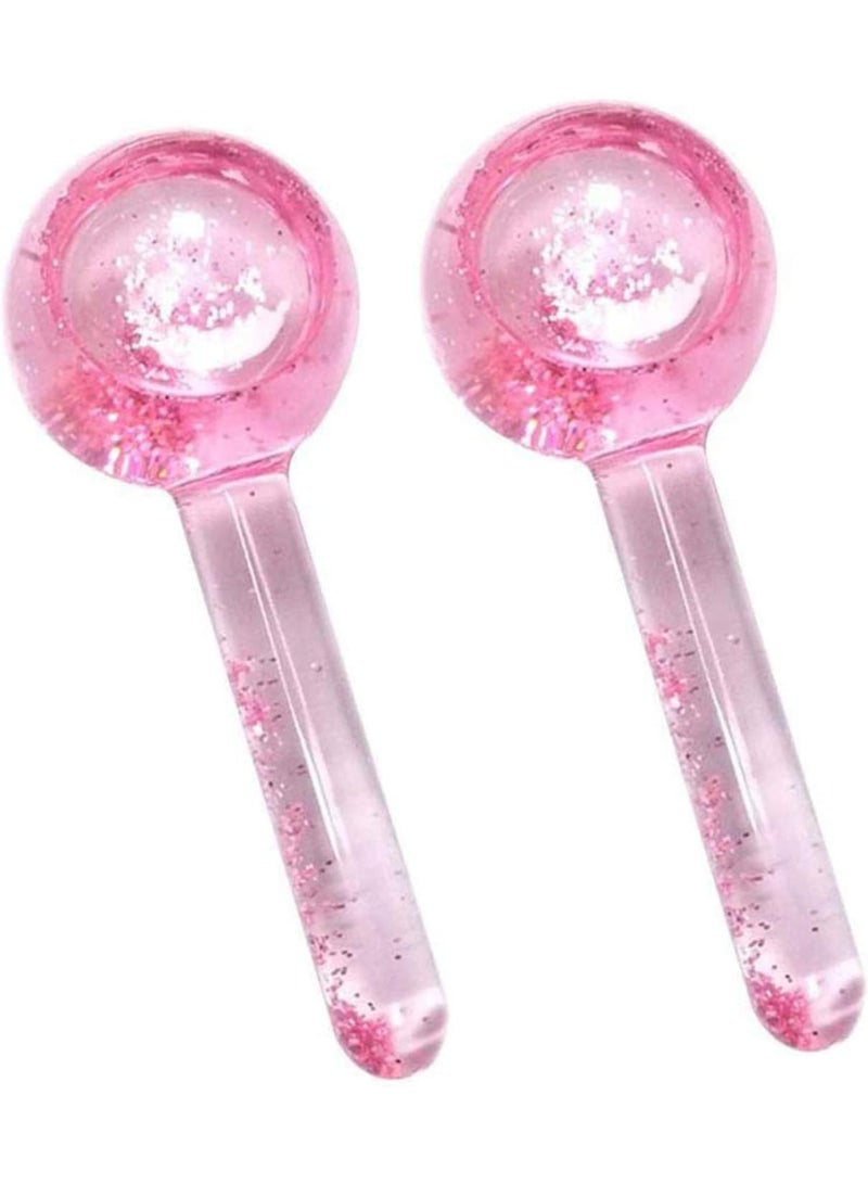 Crystal Ice Roller Globes for Face and Eye Massage - Soothing & Skin Tone Unifying (2 Pieces) - Image 1