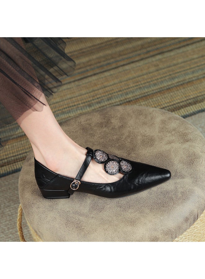 SAFIYA Saturday's 2025 New Spring/autumn Mary Jane Shoes, Versatile Pointed-toe Fashion Shoes For Women, Low-cut Flats - Image 3