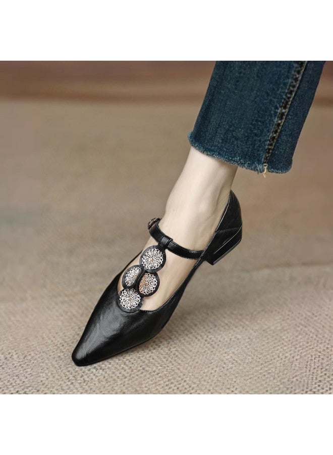 SAFIYA Saturday's 2025 New Spring/autumn Mary Jane Shoes, Versatile Pointed-toe Fashion Shoes For Women, Low-cut Flats - Image 2