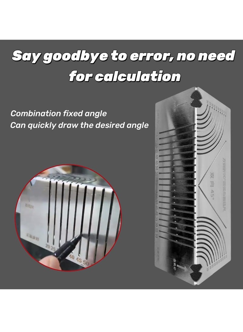Angle and Arc Marking Tool - Dual Purpose Adjustable Linear Arc Scriber, Parallel Line Drawing Tool, Multi-Purpose Metal Marking Tool for Metalworking, - Image 2