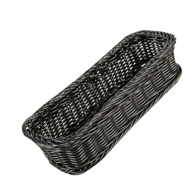 Rectangular Woven Plate Basket Grey 24X10CM For Organizing Snacks Bread Fruits Vegetables - Image 2