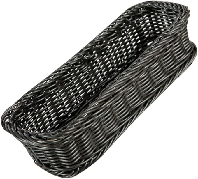 Rectangular Woven Plate Basket Grey 24X10CM For Organizing Snacks Bread Fruits Vegetables - Image 1