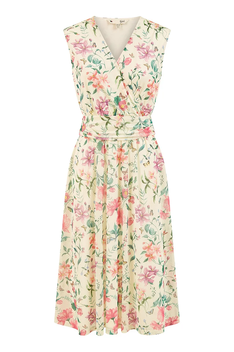 Yumi Floral Print Midi Dress