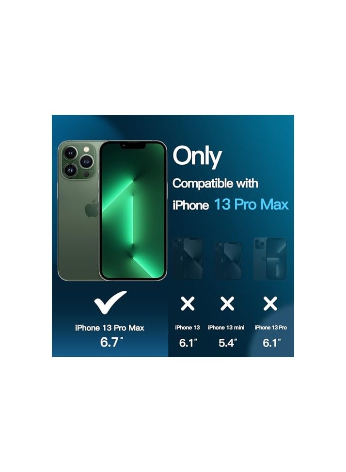 JETech 3 in 1 Magnetic Case for iPhone 13 Pro Max 6.7-Inch with 2 Pack Tempered Glass Screen Protectors, Compatible with MagSafe, Translucent Matte Back Shockproof Phone Cover (Dark Green) - Image 2