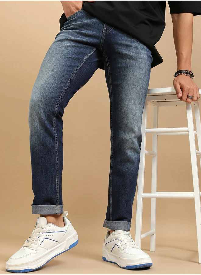 هاي لاندر Mid-Rise Slim Fit Stretchy Faded Jeans