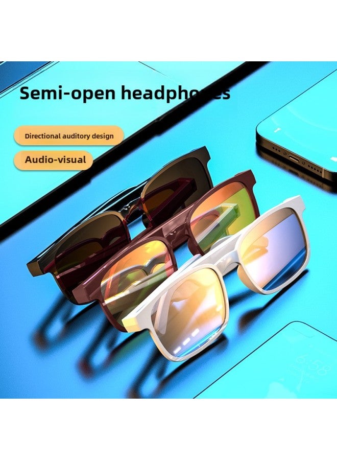 نظارات شمسية ذكية جديدة عابرة للحدود بتقنية سوداء يمكنها التحدث بالموسيقى ونظارات بلوتوث ونظارات صوتية جيري-اللون: أبيض - Image 5