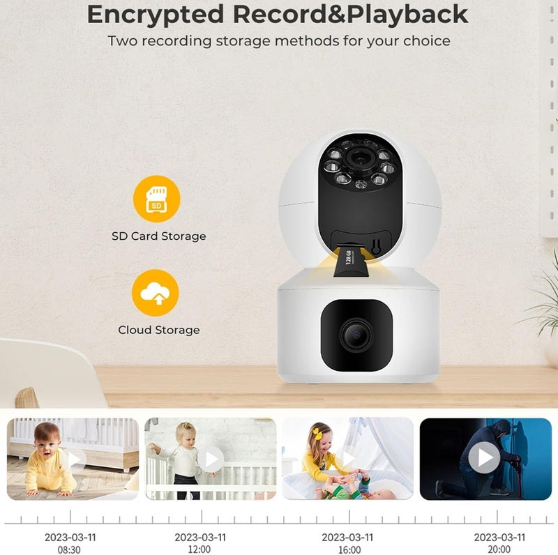 smars 5+5 MP Dual Lens WiFi CCTV IP PTZ Camera | 360° Rotatable Pan & Tilt | Color Night Vision | Human Detection | Motion Tracking | Two-Way Audio - Image 5