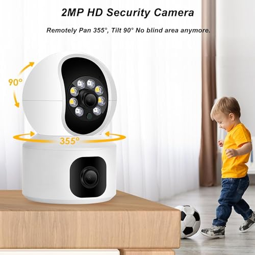 smars 5+5 MP Dual Lens WiFi CCTV IP PTZ Camera | 360° Rotatable Pan & Tilt | Color Night Vision | Human Detection | Motion Tracking | Two-Way Audio - Image 4