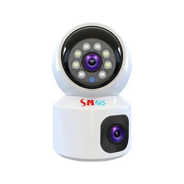 smars 5+5 MP Dual Lens WiFi CCTV IP PTZ Camera | 360° Rotatable Pan & Tilt | Color Night Vision | Human Detection | Motion Tracking | Two-Way Audio - Image 1