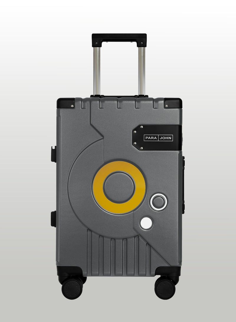 PARAJOHN حقيبة سفر كابينة سبين ديسك رمادي داكن 20 بوصة مع عجلات دوارة ومقبض ذاتي الارتداد - Image 1