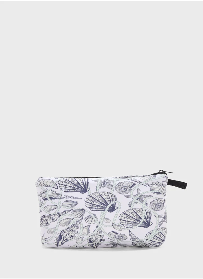 جينجر Shell Print Cosmetic Bag