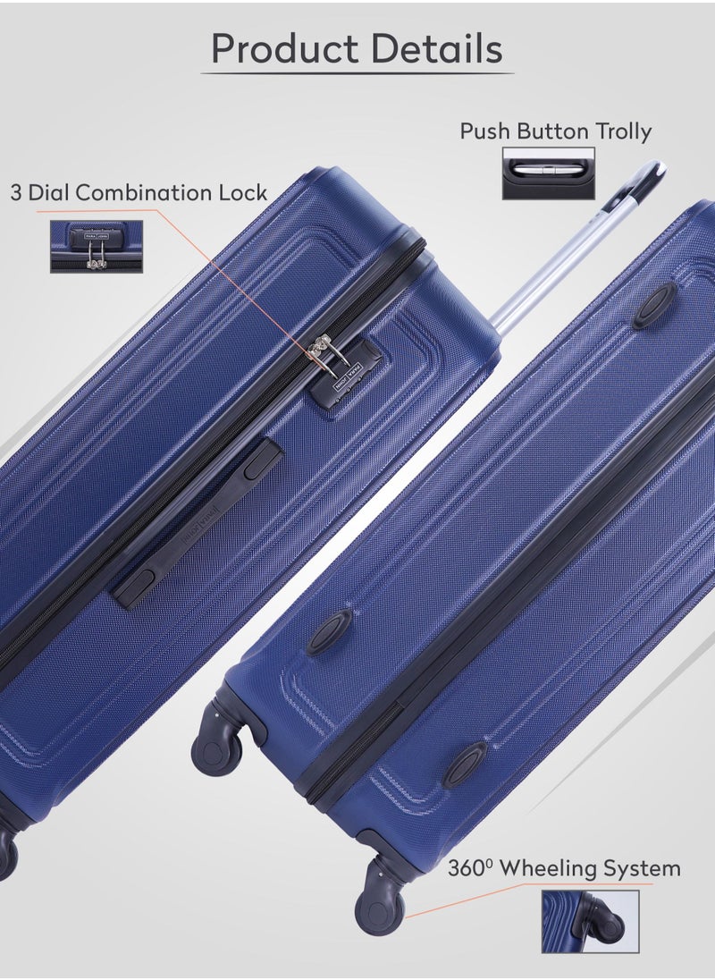 PARAJOHN - Retro ABS Hardside Spinner Luggage Trolley Set Navy - Image 1