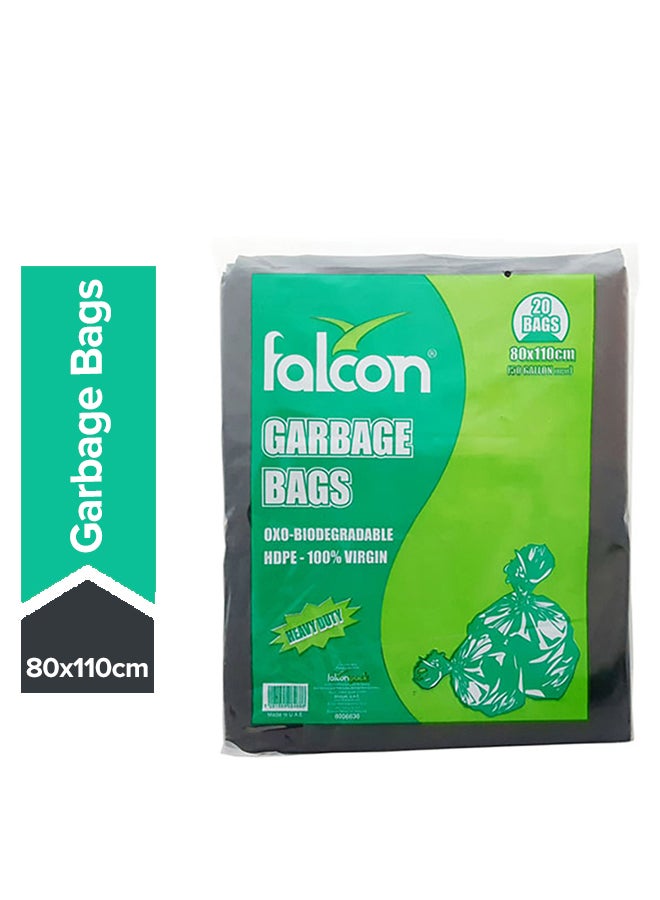Falcon 20-Piece Garbage Bags Black - Image 1