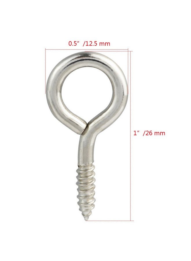 ووب 100 قطعة من Wobe، خطافات لولبية على شكل عين، خيط تأخر 1 بوصة، خطافات تعليق ذاتية اللولبة، حلقة مسمار عين مطلية بالزنك - Image 2