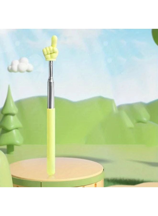 Yellow Extendable Teacher Pointer Metal Tip Adjustable Presentation Stick for Classroom - Image 1