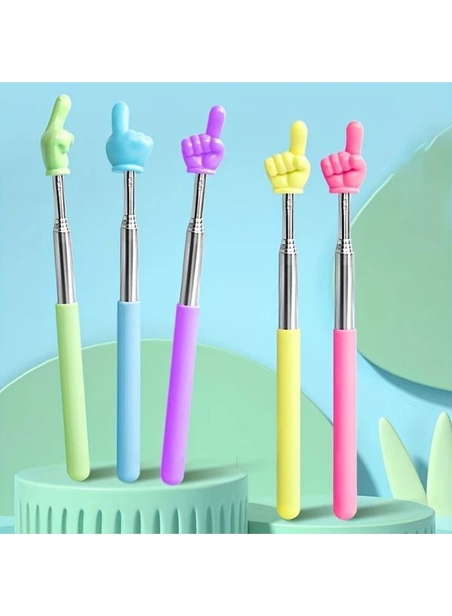 Yellow Extendable Teacher Pointer Metal Tip Adjustable Presentation Stick for Classroom - Image 2