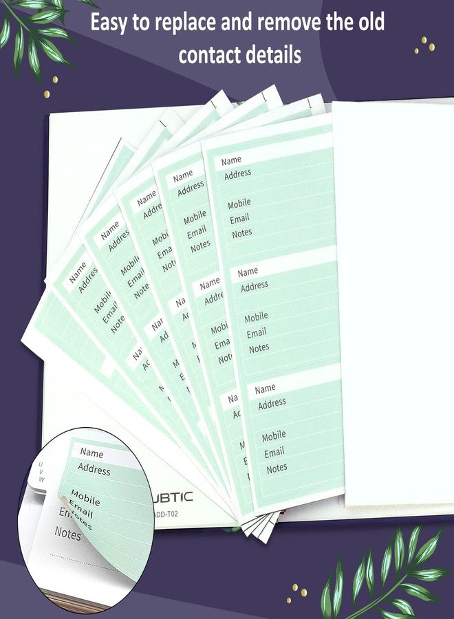 JUBTIC Hardcover Address Book with Alphabetical Tabs, Spiral Bound Address Book with Refillable Pages Medium Telephone book incl. Address, Password, Contact, Tel, Email, Important Date for Home Office - Image 3