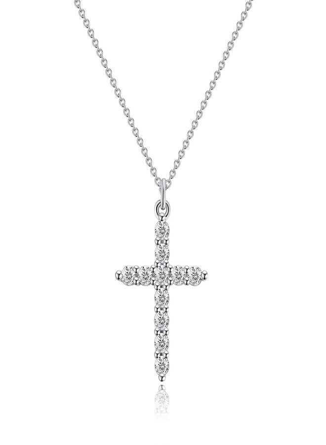 Robaice Upgraded Crown Cross Necklace for Women,14K Gold Plated & Silver Plated Crown Cross Pendant Necklace Diamond Cross Necklaces Faith Cross Jewelry First Communion Gifts, 12-Color Birthstone Necklaces - Image 1
