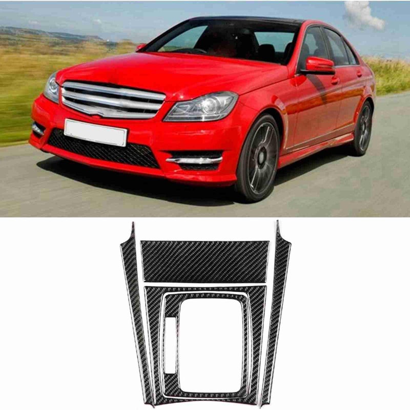 Suuonee Gear Panel Cover for W204 C Class 2007-2013 Left Hand Drive Carbon Fiber Trim Direct Fit Upgrade - Image 3