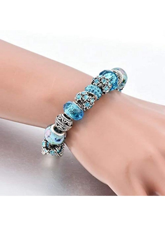 YouBella Valentine Gifts Jewellery for women Oxidised Stylish Latest Crystal Bracelet Bangle Jewellery For Girls and Women (Blue) - Image 2