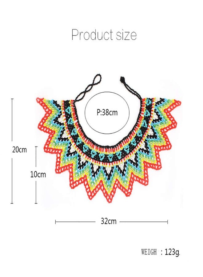 HENGYID Zulu Beaded Bib Necklace - South African Statement Necklace in Multicolor - Maasai Style - Sister Gifts (Color N) - Image 2