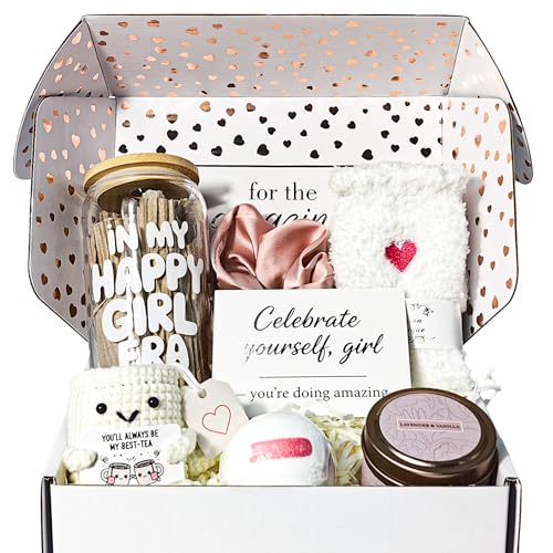MHSMHL Best Friend Bestie Birthday Gifts for Women, Friendship Gifts for Women, Best Friend Gift Basket Galentines Gifts Valentines Day Gift for Friends Spa Care Box with 16oz Glass Cup - Image 1