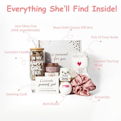 MHSMHL Best Friend Bestie Birthday Gifts for Women, Friendship Gifts for Women, Best Friend Gift Basket Galentines Gifts Valentines Day Gift for Friends Spa Care Box with 16oz Glass Cup - Image 2