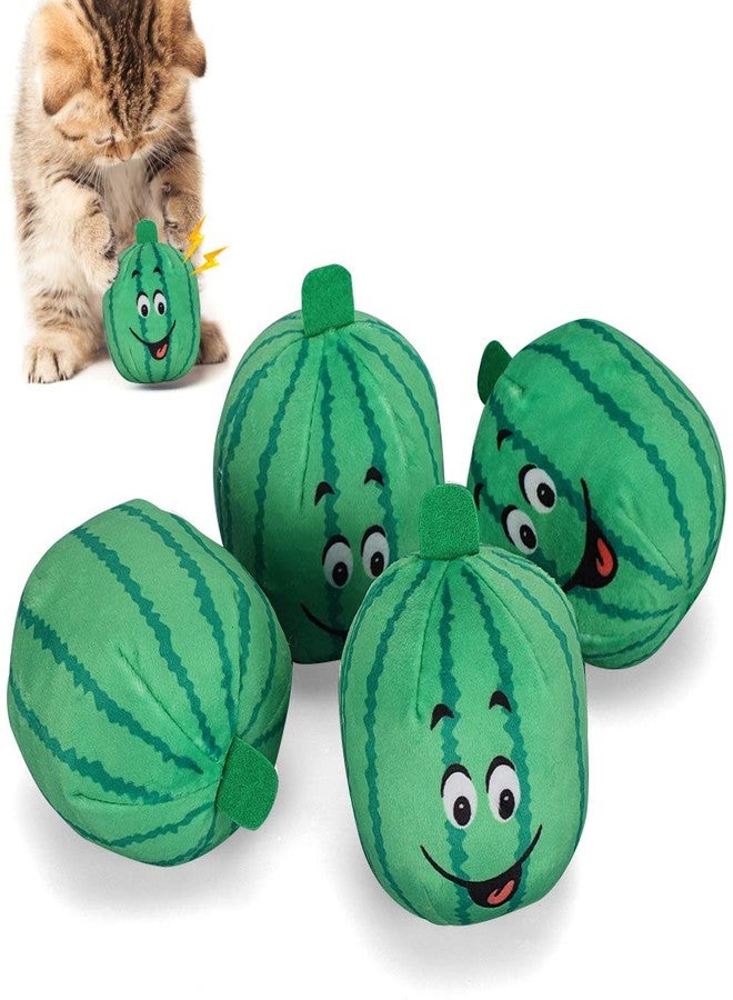 Naroote Dog Toys for Aggressive Chewers, Dog Toys for Small Dogs Dog Squeaky Toys Interactive Stuffed Relieve Boredom Pet Supplies 4Pcs Watermelon Toy Pet Plush Toy for Small Large Dogs, - Image 1