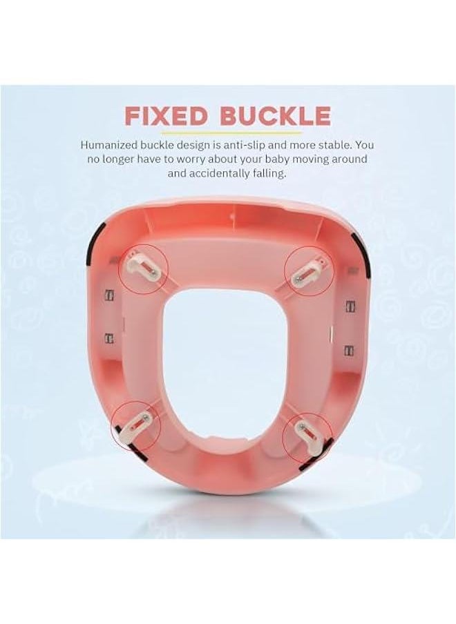 Gonice Baybee Milano Baby Potty Training Seat for Kids, Toilet Seat for Baby with Soft Cushion Seat | Toilet Training Seat with Comfortable Seating | Kids Potty Chair for 0 to 5 years (Pink)  - Image 3