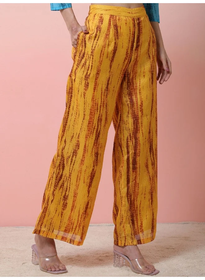 AKS Abstract Printed Round Neck Kurta & Palazzos With Dupatta