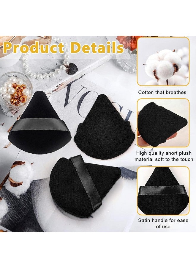 MAYCREATE® 4pcs Triangle Powder Puff Makeup Sponge Puff Makeup Puff for Face Powder Loose Powder, Skin-Friendly Beauty Makeup Tools, Wet and Dry Use - Black - Image 4