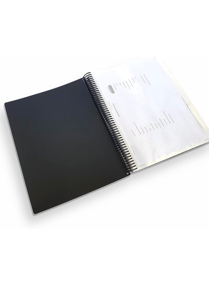 Maxi 40-Pocket Display Book With Elastic Closure Black Cover - Image 2