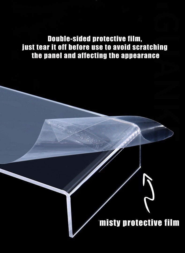 XiuWoo 3 Piece Acrylic Display Risers, Elevate Your Style and Organization, Sleek and Versatile Home Decor and Storage Solution for Dressing Table and Kitchen Serving Dessert and Cupcake Stand Risers For Party Event Shoe Riser Display Organizer Cosmetics Display Riser - Image 5