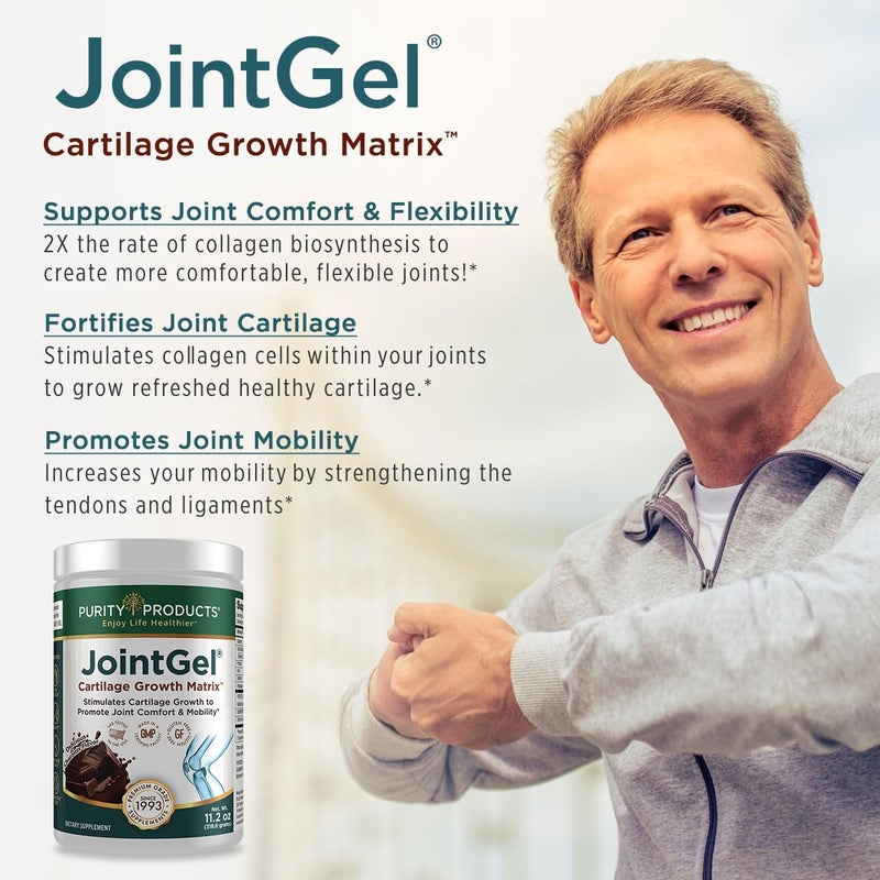 Purity Products JointGel Formula - Collagen Peptides + MSM - Supports Joint Function + Flexibility While Fortifying Joint Cartilage - Dual Action - Daily Powder - 30 Servings (30 Servings, Chocolate) - Image 2